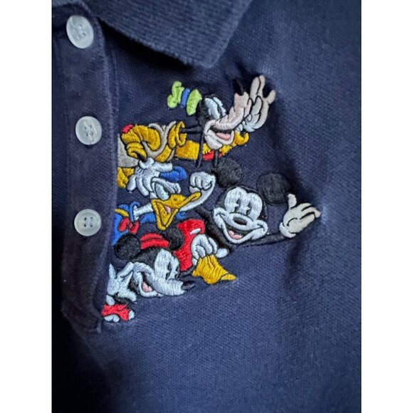 Disney Store Sleeveless Navy Polo Dress with Mickey & Friends Embroidery Size XL